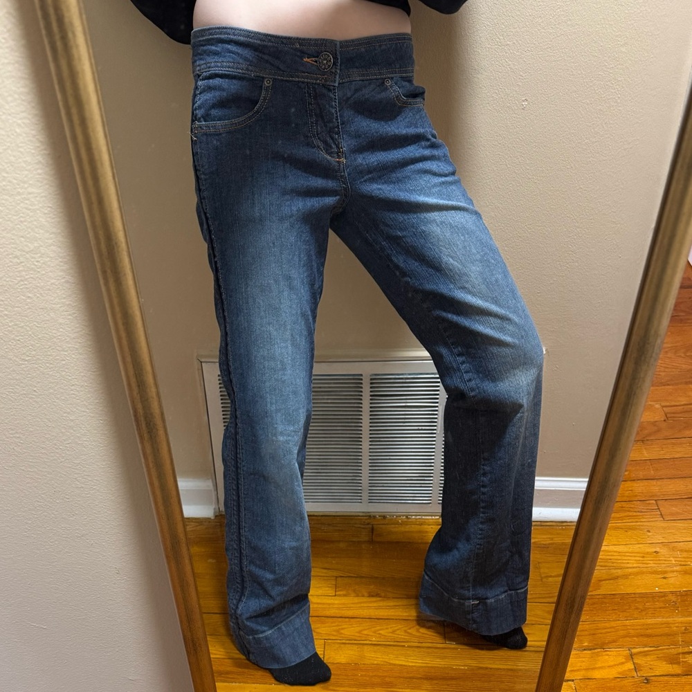 Dollhouse 90s Y2K Blue Bootcut Jeans with Adjustable Waist Size 8 - Picture 6 of 7